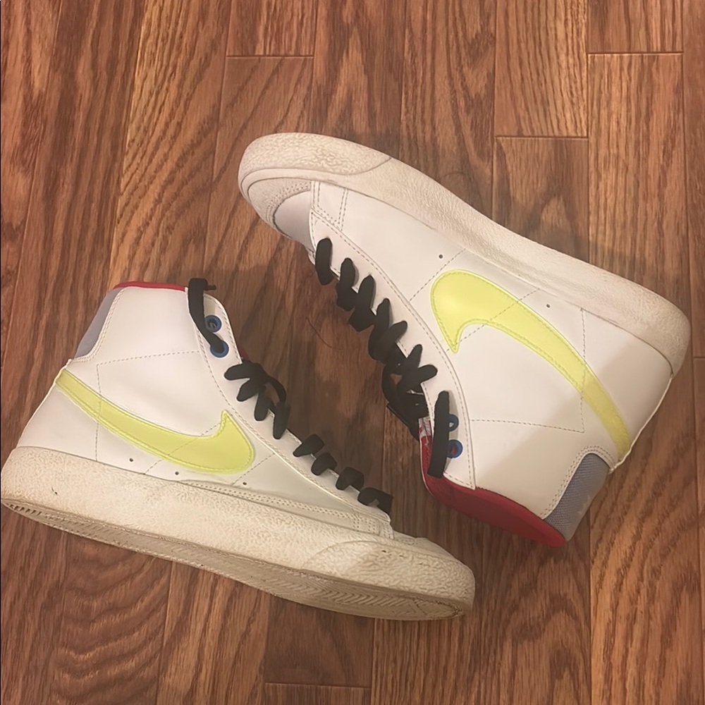 Yellow and White Nike blazers